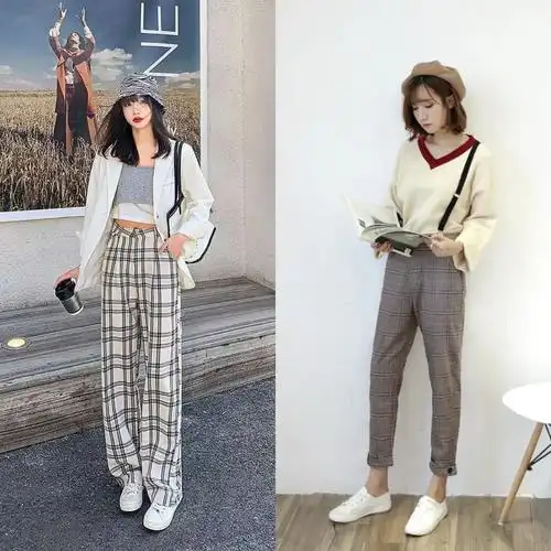 格子裤怎样搭配上衣好看格子裤子配什么上衣好看