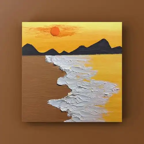 油画棒贩卖夕阳附过程