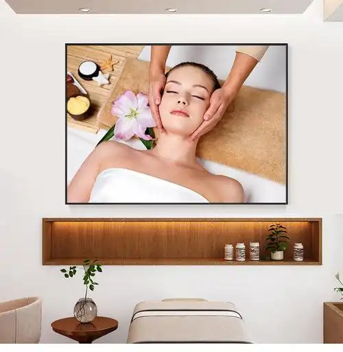 美容院养生spa装饰画韩式美妆美体有框壁画皮肤管理会所背景挂画