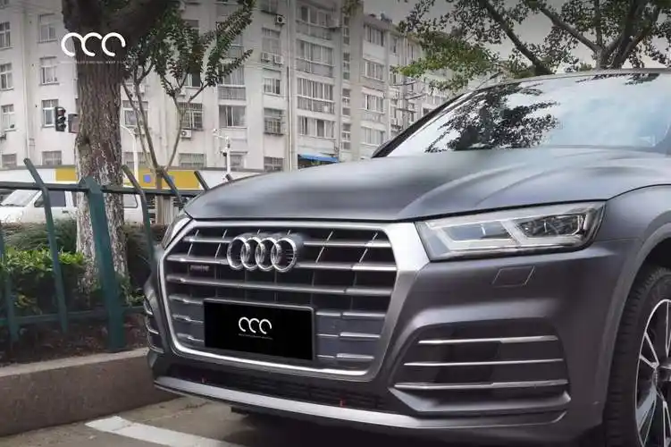 奥迪全车贴膜漫彩改色膜亚面重金属石墨灰