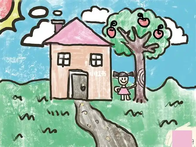 虽然不会看 但是很可爱吧#房树人  #心理学房树人绘画分析  #心理测试