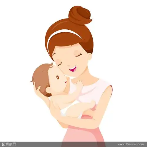 抱着宝宝的妈妈客厅人物矢量素材