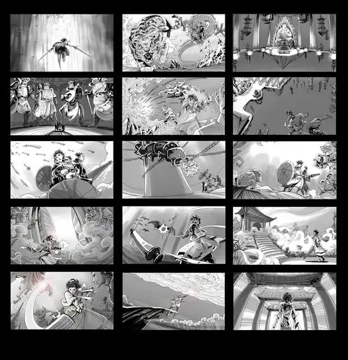 某游乐场的白蛇传题材宣传片部分分镜图,总共有40多镜,耗时大概72小时