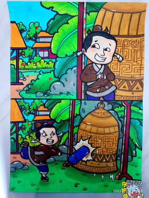 寓言故事画  《掩耳盗铃》#简笔画#寓言故事#掩耳盗铃