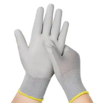 防静电手套 一次性加厚 36双薄款手指带胶尼龙pu涂指涂掌无尘防滑透气