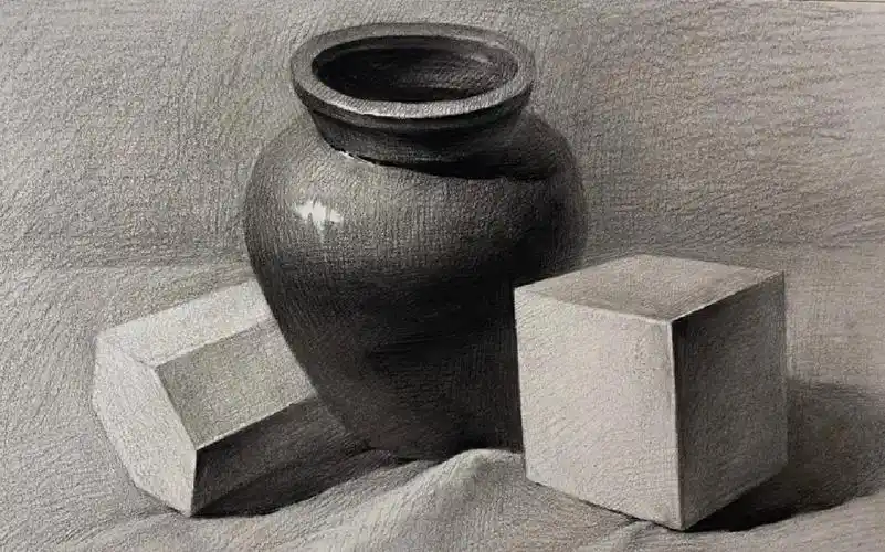 素描国美考级四级学生练习步骤图