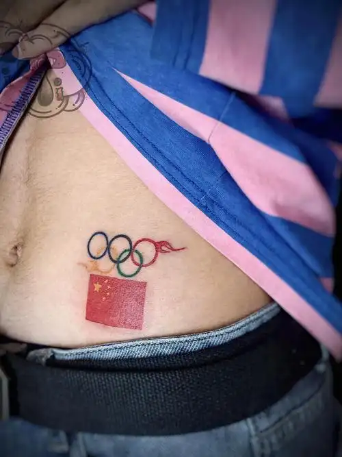 五环国旗_纹身图案手稿图片_玥彤学姐mmm的纹身作品集