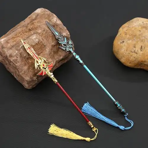 云玲斗罗动漫兵器唐三蓝银霸王枪伸缩版黄金龙枪海神叉模型摆件