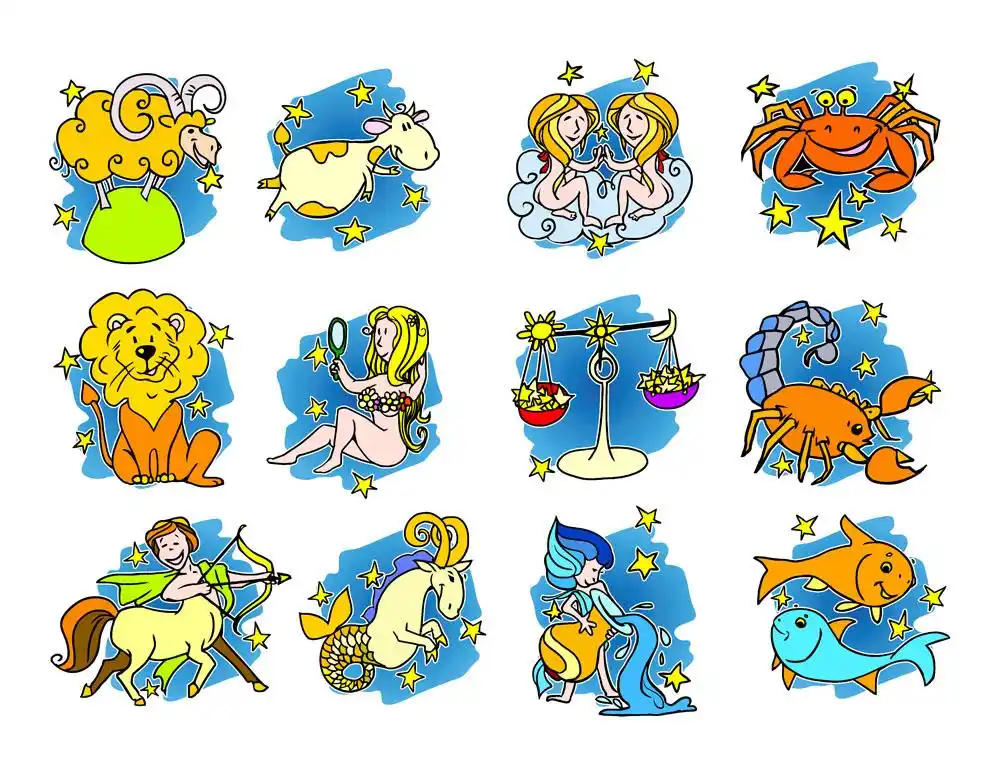 卡通十二星座设计图片