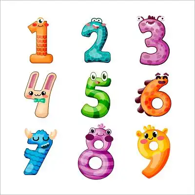 手绘卡通动物数字序号数字编号