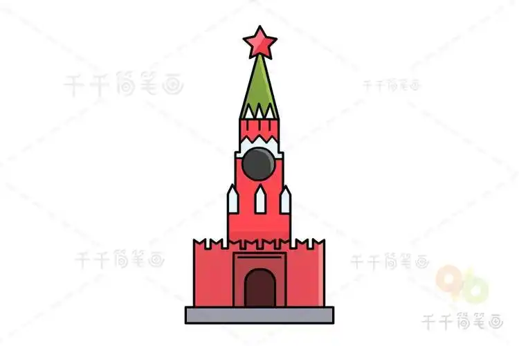 俄罗斯克里姆林宫简笔画