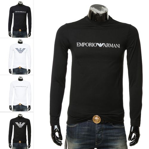 armani/阿玛尼ea 鹰标 男士纯棉修身长袖圆领t恤 8n1tn8 1jpzz