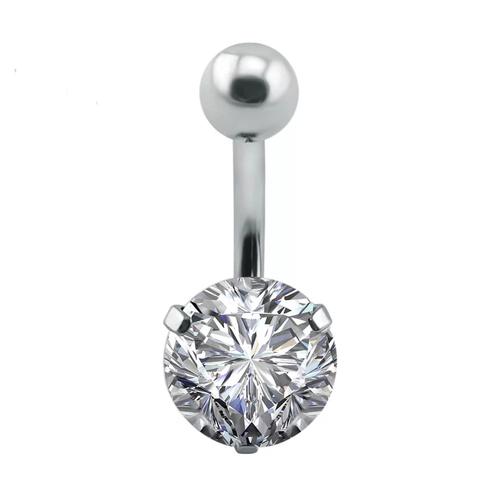 钛钢圆形锆石肚脐钉女 简约单钻肚脐环 欧美个性肚皮舞肚脐扣饰品