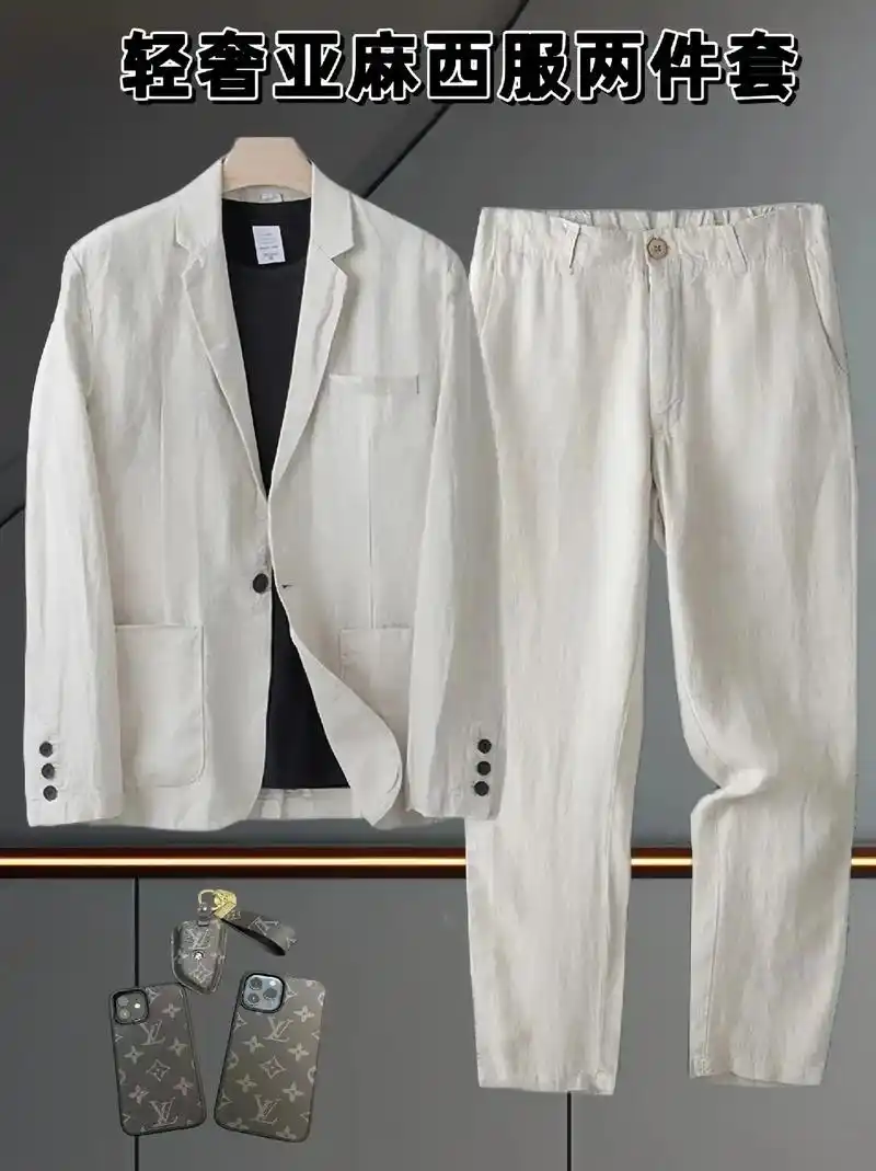 轻盈透气的麻料西服套装,夏季必备!亚麻面