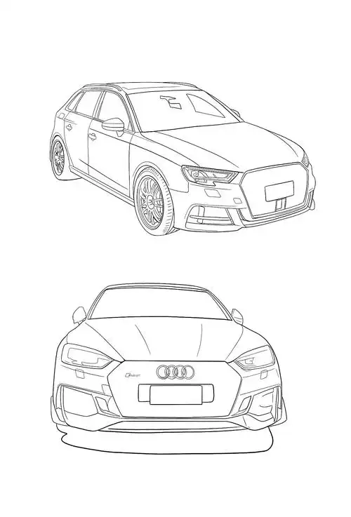 汽车手绘 奥迪rs5 s3