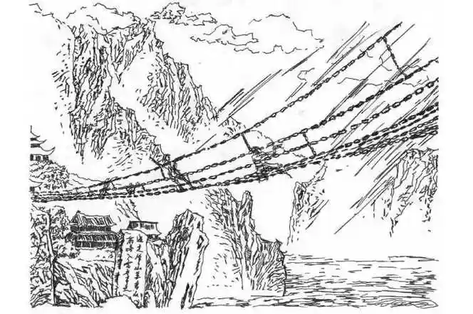飞夺泸定桥简笔画泸定桥简笔画泸定桥怎么画飞夺泸定桥手绘飞夺泸定桥