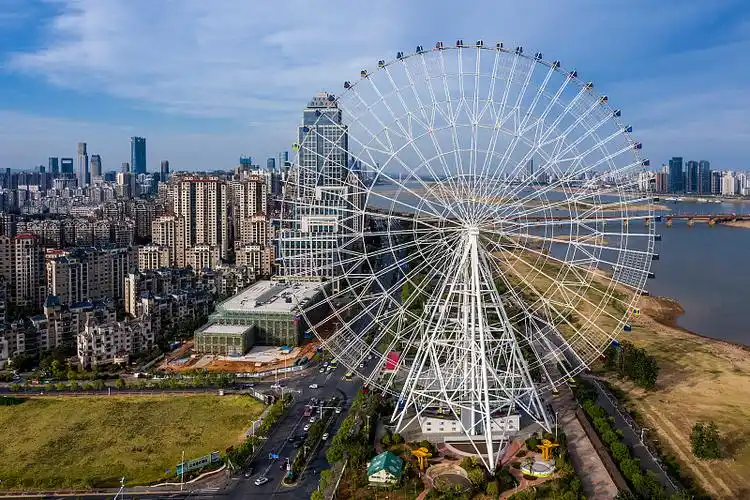 南昌市 南昌之星摩天轮 航拍图片