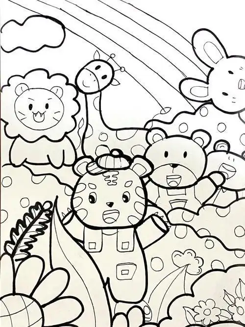 10组情景动物简笔画图片值得收藏生气的河马 情景动物简笔画20组动物