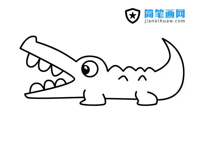 鳄鱼简笔画图片含上色