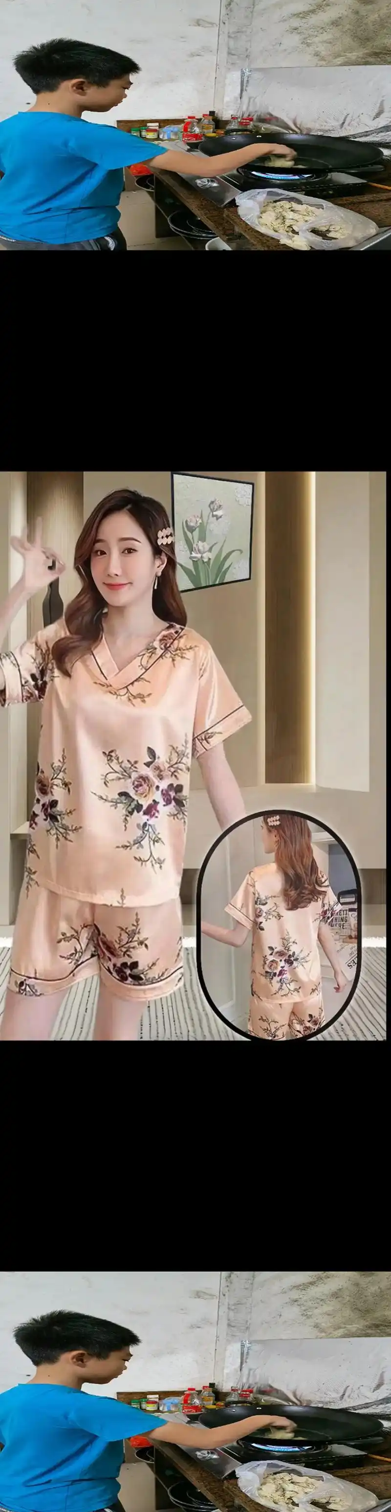 夏季睡衣女冰丝夏韩版清新甜美薄款印花