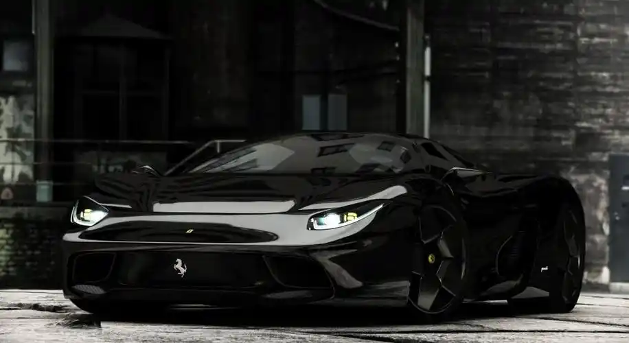 法拉利,概念,黑色,跑车,超级跑车,黑暗的背景