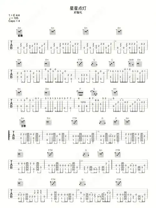 星星点灯吉他指弹谱