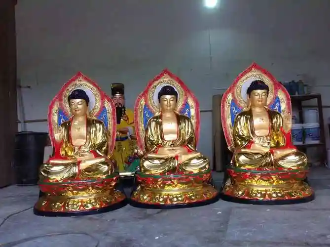三世佛佛像厂家东方三圣塑像西方三圣药师三尊雕塑