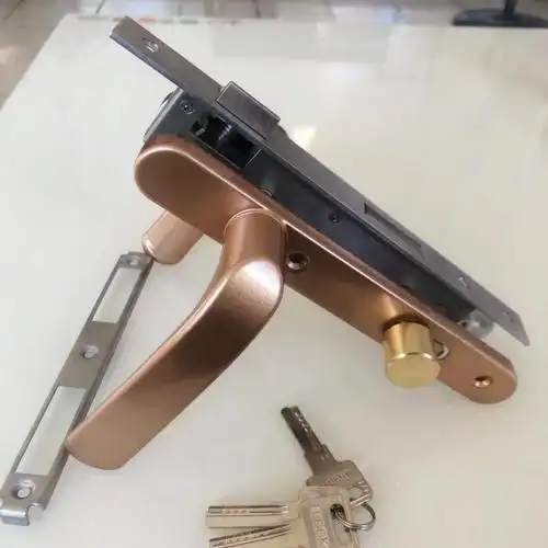 断桥铝门锁铝合金门锁平开门锁双面执手锁8535锁具852085258530深灰色