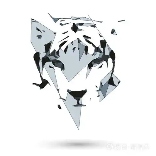 概念的多边形老虎.抽象矢量插图,低聚风格.程式化的设计元素.