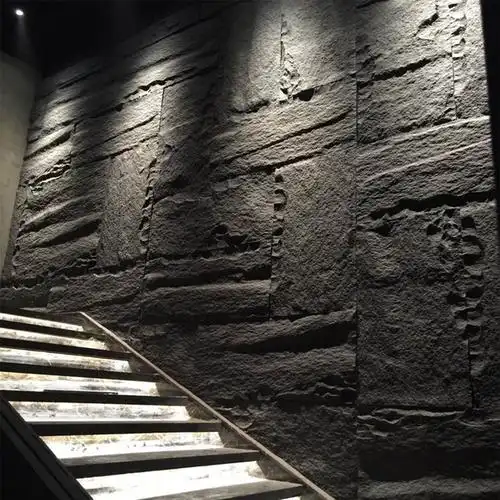 pu石皮文化石蘑菇石背景墙轻质人造仿真毛石岩壁自然面电视形象墙1号