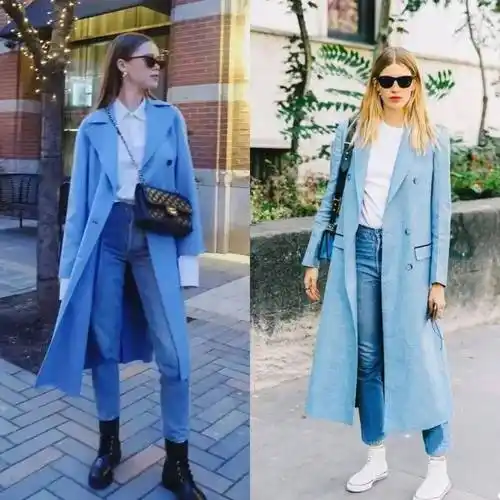 大衣别总挑黑色的,蓝色巨显白!_颜色_显得_明亮