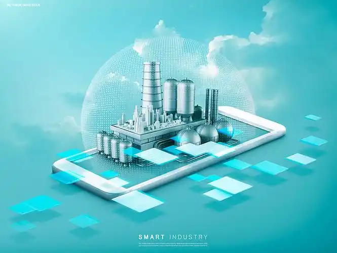 高科技创新制造业智能工业4.0自动化机械海报ps设计