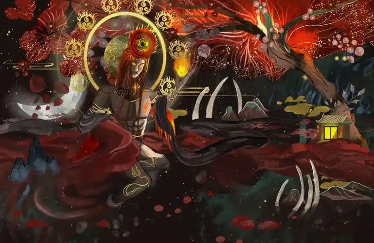 山海经神兽系列,插画图片壁纸