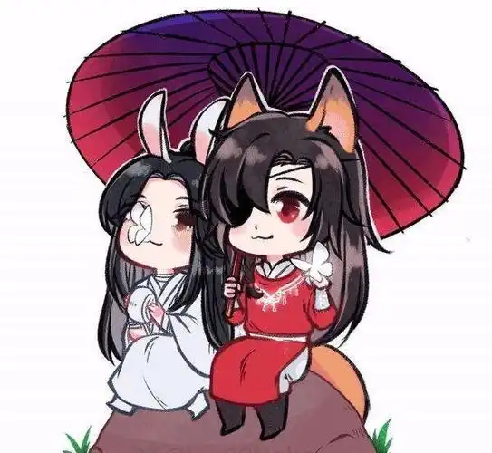 q版的花城主和怜怜天官赐福/谢怜/花城 - 堆糖,美图壁纸兴趣社区