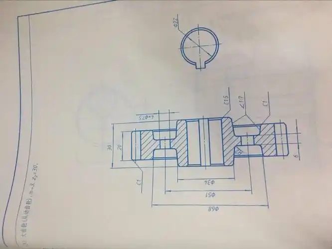 作直齿圆柱啮合图(取主,左视图),并标注尺寸