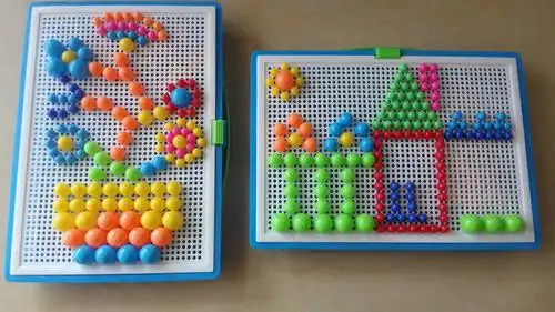 益智diy套装296粒蘑菇钉拼图玩具儿童拼插插珠296颗组合创意积木