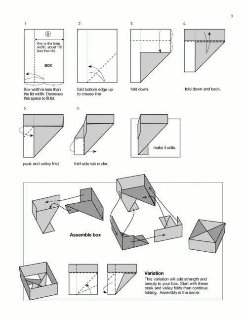 各种盒子的折法 三角,四角,八角盒子折法,心型盒子,星型盒子,花样盒子