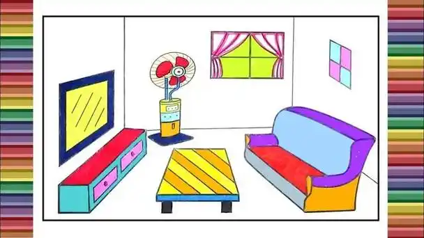 超简单客厅简笔画 客厅简笔画儿童画