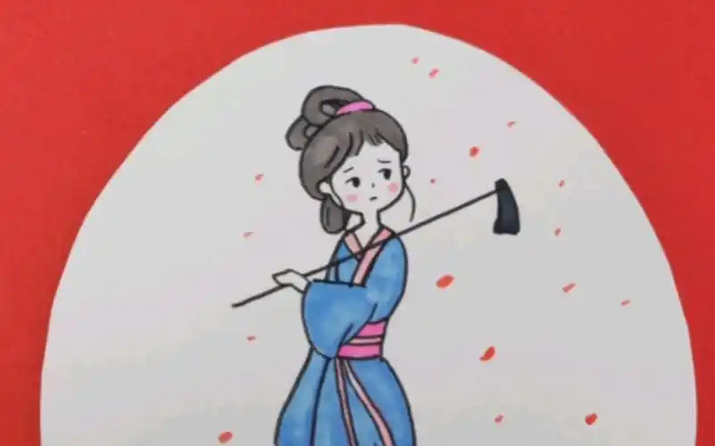 简笔画黛玉葬花快和孩子一起来画