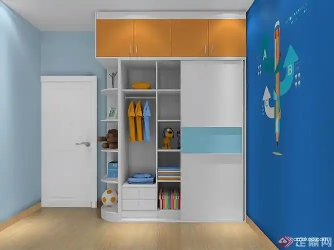 000pddu-11-13平方男孩儿童房效果图-儿童房衣柜-设计师图库