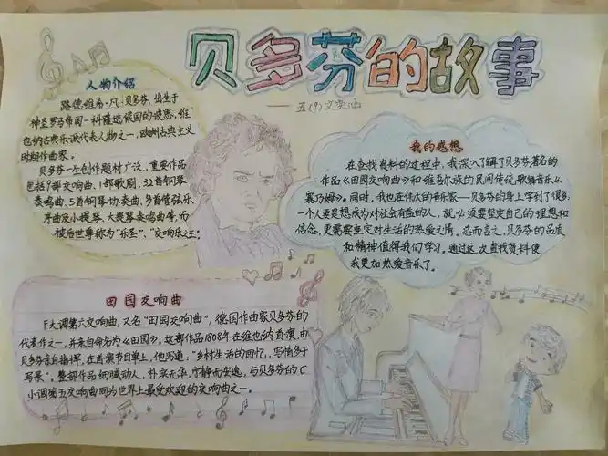 6.五(9)班文奕涵音乐手抄报——《走进贝多芬的故事》