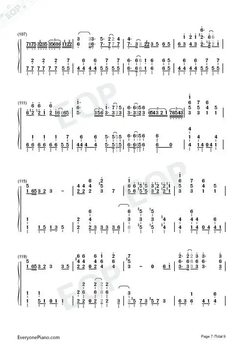 千本樱钢琴原版双手简谱预览7