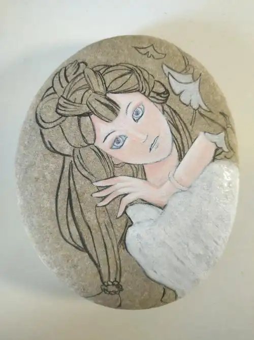 石头画古风美女