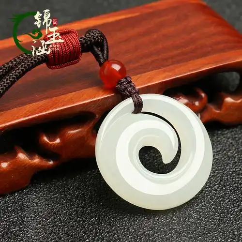 和田时来运转吊坠男士项链玉石玉坠女款开运扭转乾坤颈饰