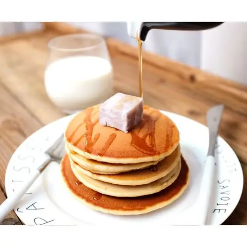 汤大傻傻傻做的超润香芋黑麦松饼