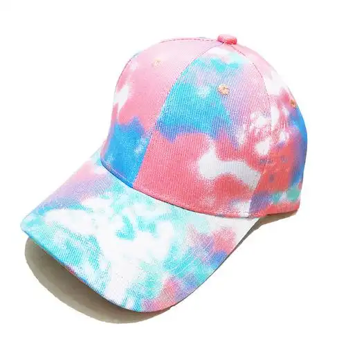 外贸亚马逊速卖通跨境扎染帽子马尾潮人棒球帽工厂批发