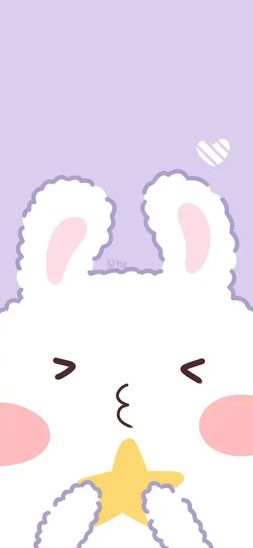 少女心可爱兔子手绘手机壁纸