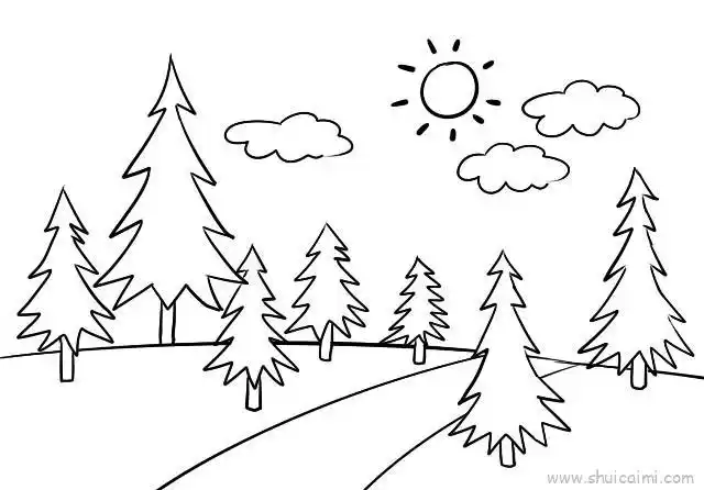 树林儿童画怎么画 树林简笔画画法