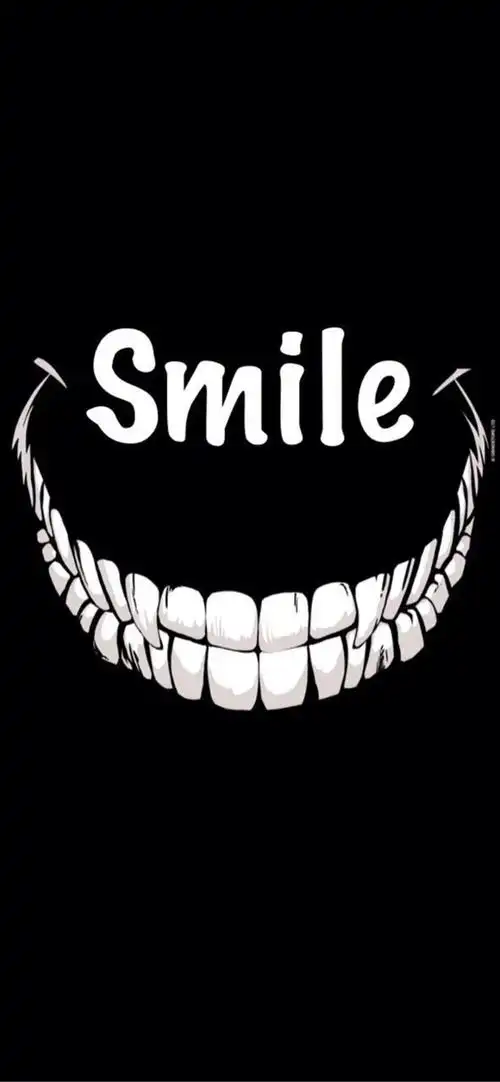 微笑牙齿黑色壁纸