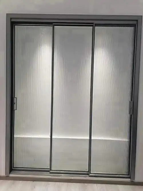 三联动极窄推拉门单轨对开门